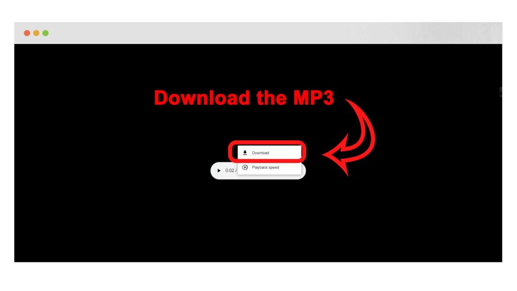 Klicken Sie auf die Option „Herunterladen“, um die MP3-Datei auf Ihr Gerät zu laden