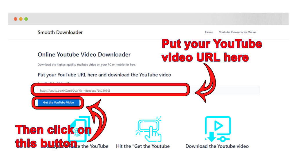 Paste the YouTube video URL