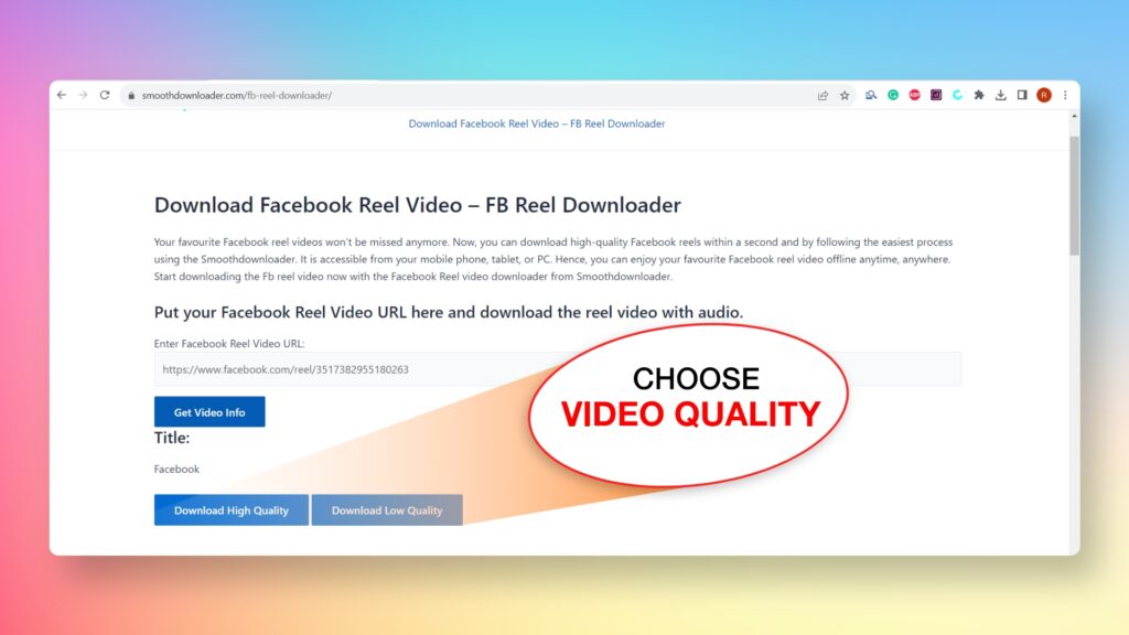 Download High Quality” or “Download Low Quality” 